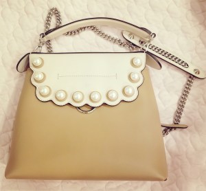 Fendi Faux Pearl Back to School Leather Backpack