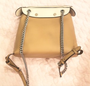 Fendi Faux Pearl Back to School Leather Backpack - back view