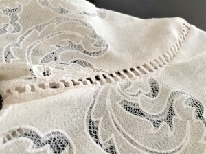 Burnout lace and ladder stitch detailing of the Alice Lace Blouse by James Coviello ~ Anthropologie