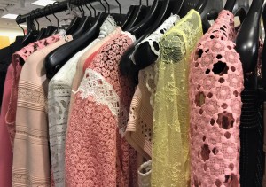 Pastel lace tops and dresses from Sandro's Spring 2018 collection