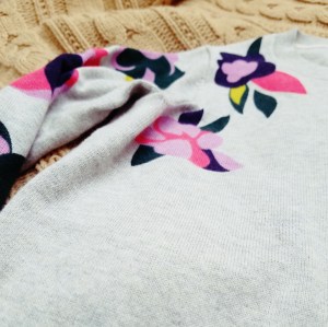 Boden Printed Sweater - close up view of the floral prints