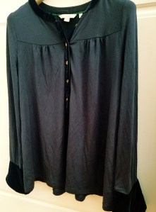 Boden Nadine Velvet Trimmed Jersey Top