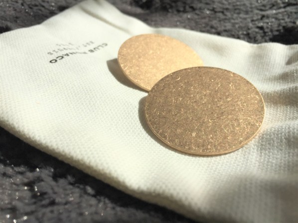 Sophisticated Brass Button Post Earrings by Club Monaco