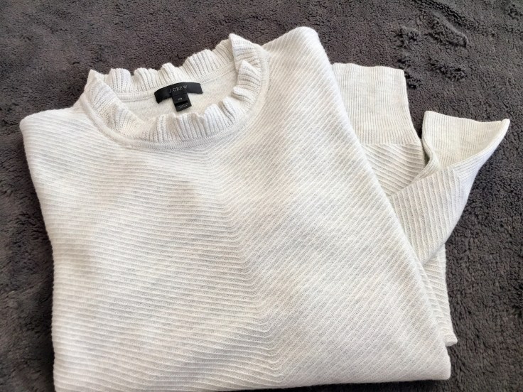 J.Crew Ruffle-neck Pullover Sweater _ Folded