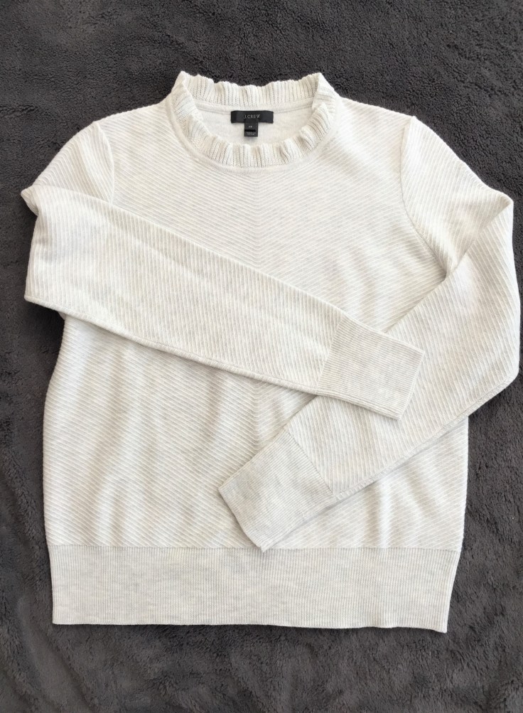 J.Crew Ruffle-neck Pullover Sweater _ Front Profile