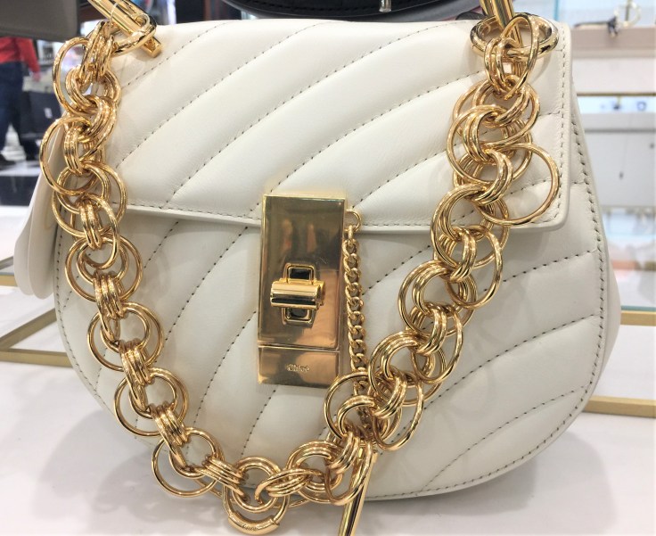 Chloe Small Quilted Drew Bag in White