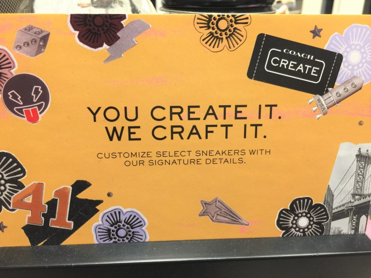 Coach Sneakers - "Create Your Own" sign